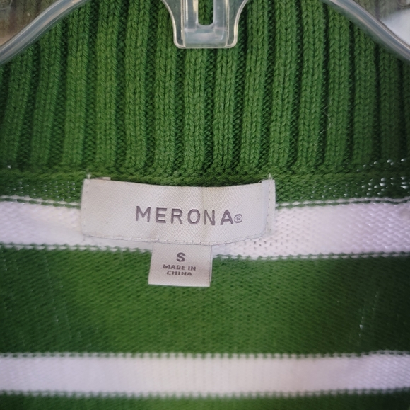 Merona Green Striped Sweater - Picture 3 of 3